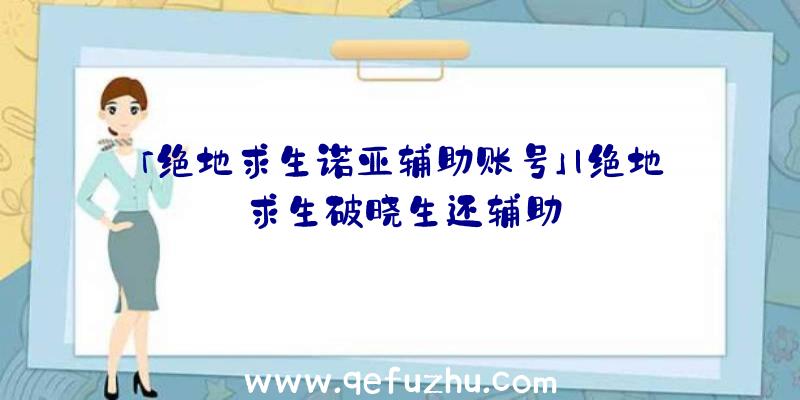 「绝地求生诺亚辅助账号」|绝地求生破晓生还辅助